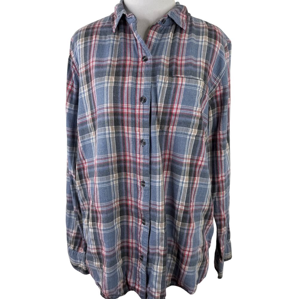 Marine Layer Women's Plaid Button Up Shirt Size Large